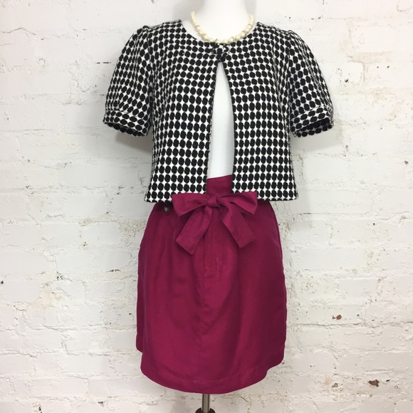 BANANA REPUBLIC Plum Raspberry Linen Skirt Size 6 - Picture 2 of 7